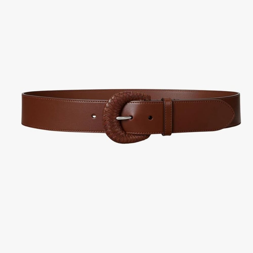 Lauren Ralph Lauren 1.75" Woven Buckle Wide Vachetta Leather Belt